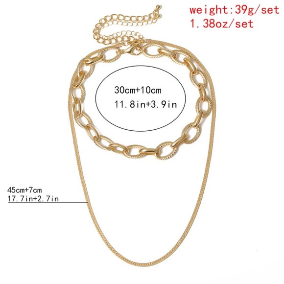 18K Gold Plated Double Layered Necklace - Picture 4 of 5